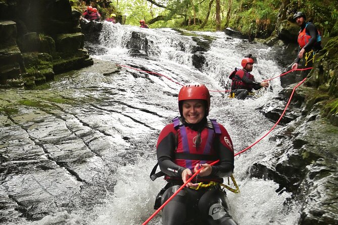 Canyoning in Snowdonia - Abseiling down the gorge