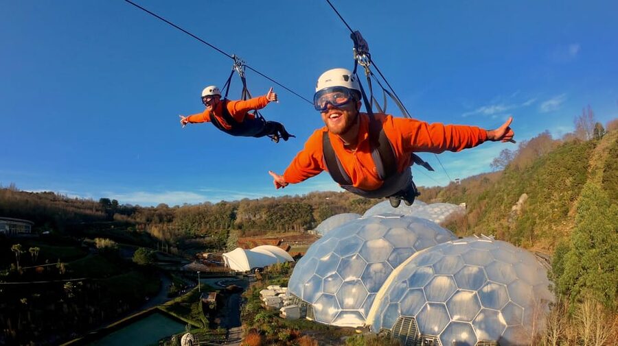 Cornwall: Eden Project Zip Wire Experience - The safety briefing and equipment