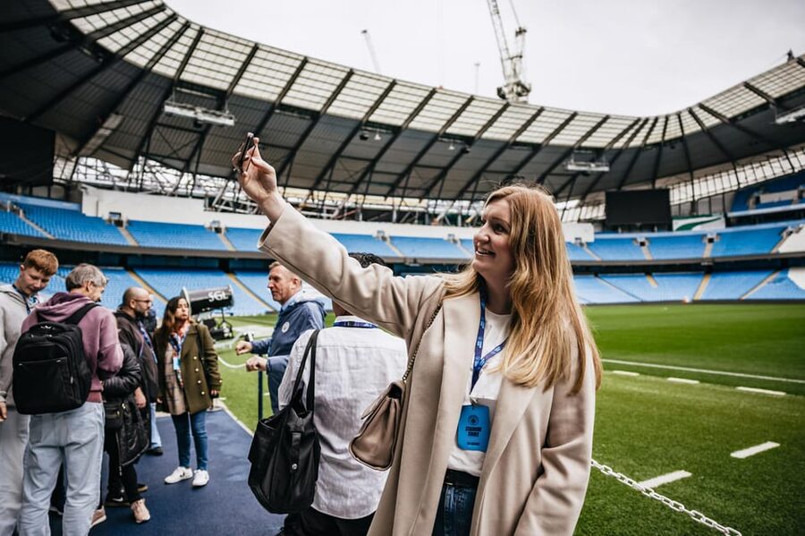 Etihad Stadium: The Manchester City Stadium Tour - Pitch-side and the dugouts