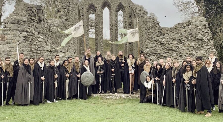 From Dublin: Game of Thrones Winterfell Locations Tour - Inch Abbey and the King in the North moment