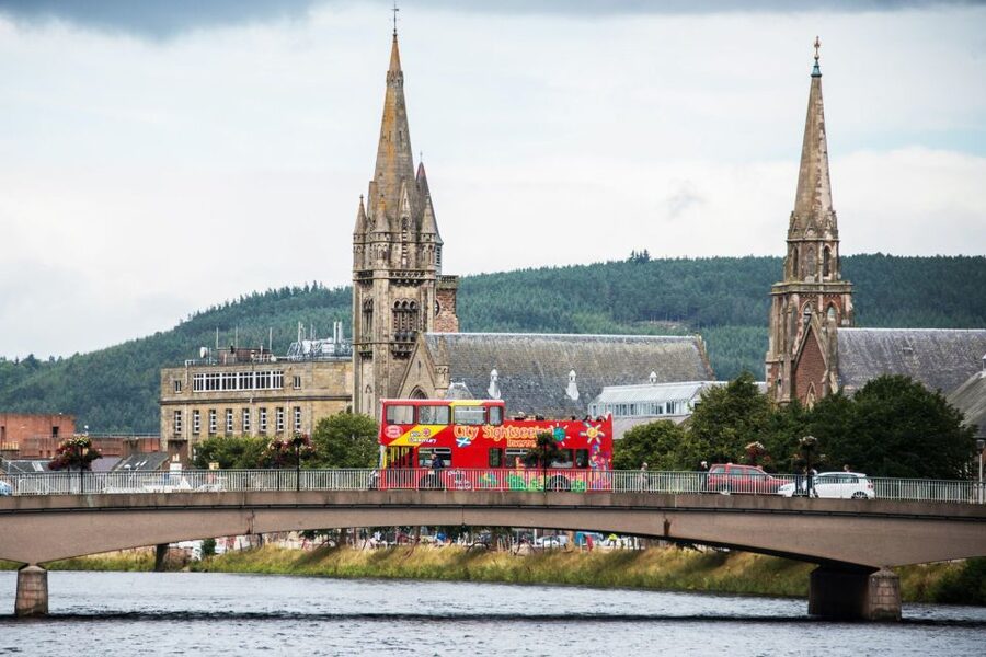 Inverness: City Sightseeing Hop-On Hop-Off Bus Tour - Bridge Street brings you into central Inverness