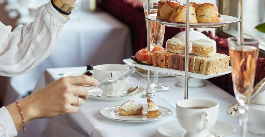 London: Afternoon Tea at The Rubens at the Palace - The savory tier: smoked salmon, roast beef, and cucumber