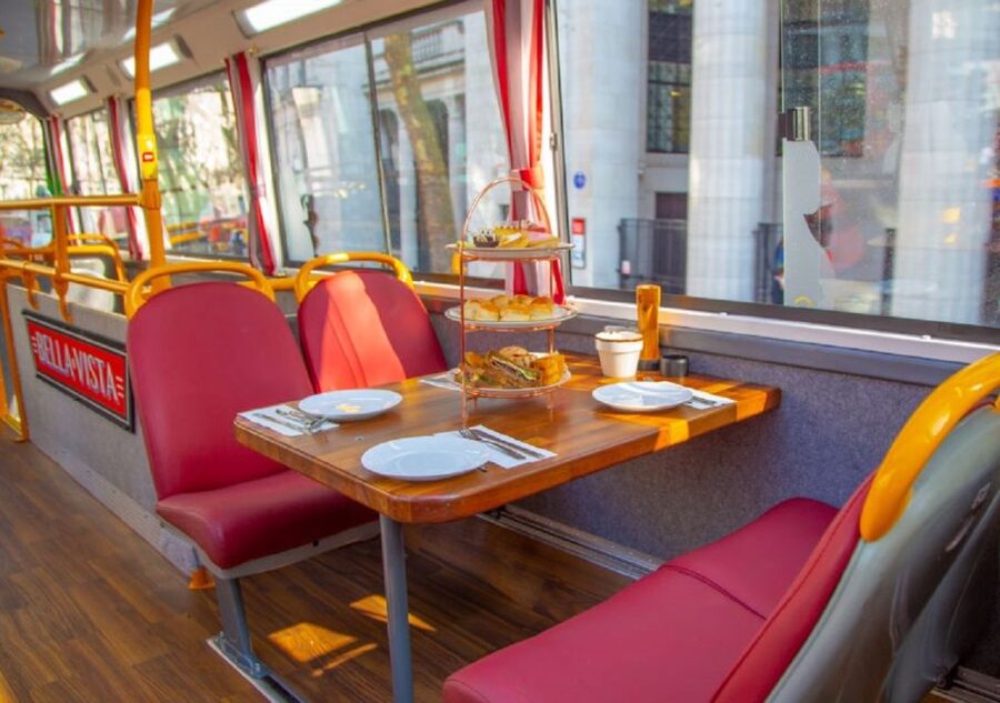London: Afternoon Tea Bus with a Glass of Prosecco - Service, music, and the missing live guide