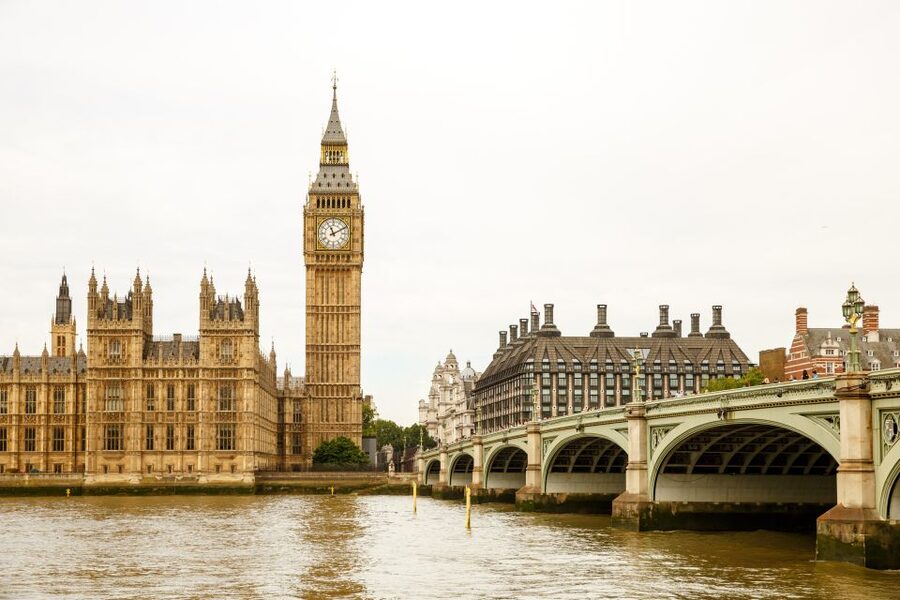 London: Classic Gold 3.5-Hour Bike Tour - Returning across Westminster Bridge