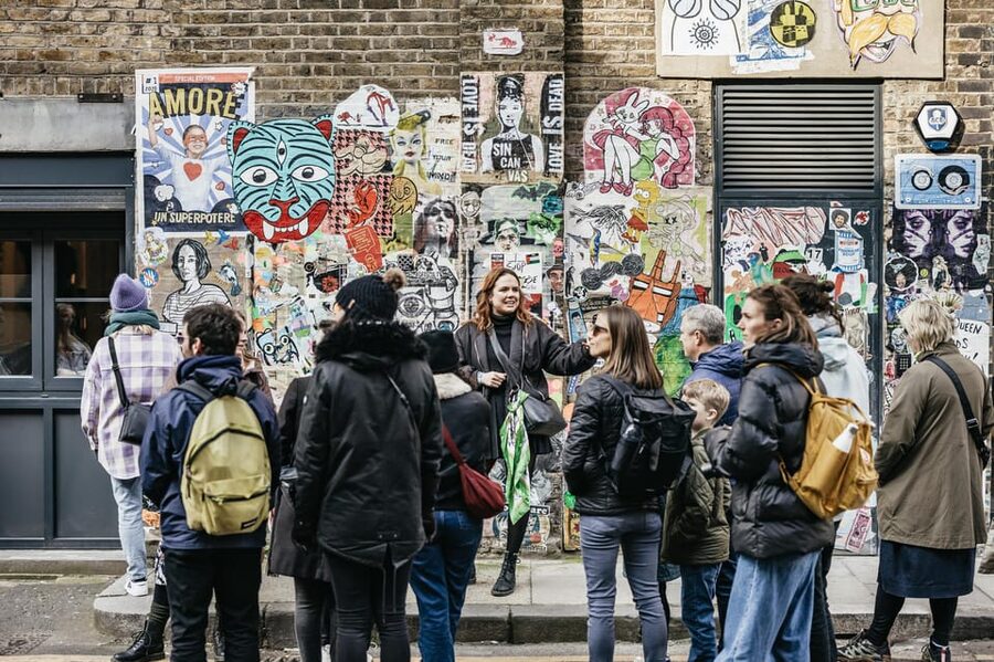 London: East End Street Art Tour and Spray Painting Workshop - Starting under the goat at Old Spitalfields Market