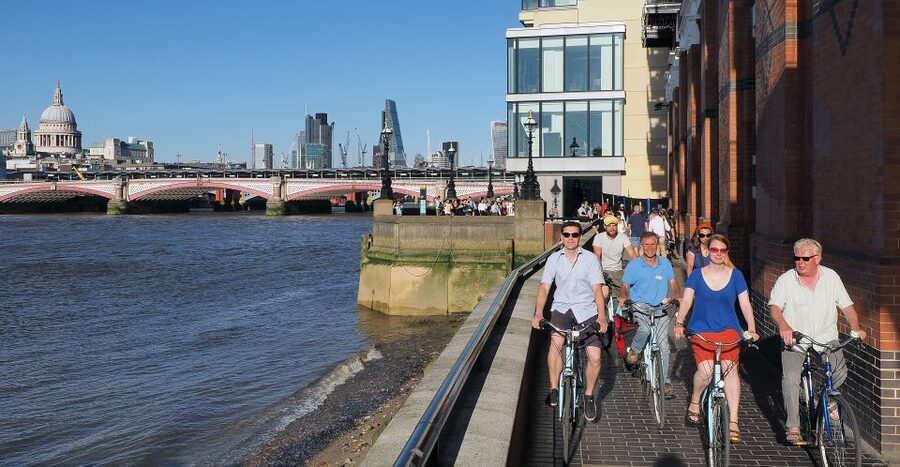 London: East London Town 3.5-Hour Bike Tour - Gabriel’s Wharf and London’s river story