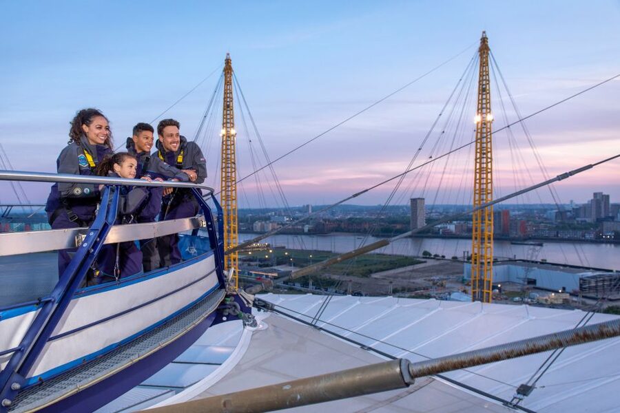 London: O2 Arena Rooftop Climbing Experience - The winter snow globe experience