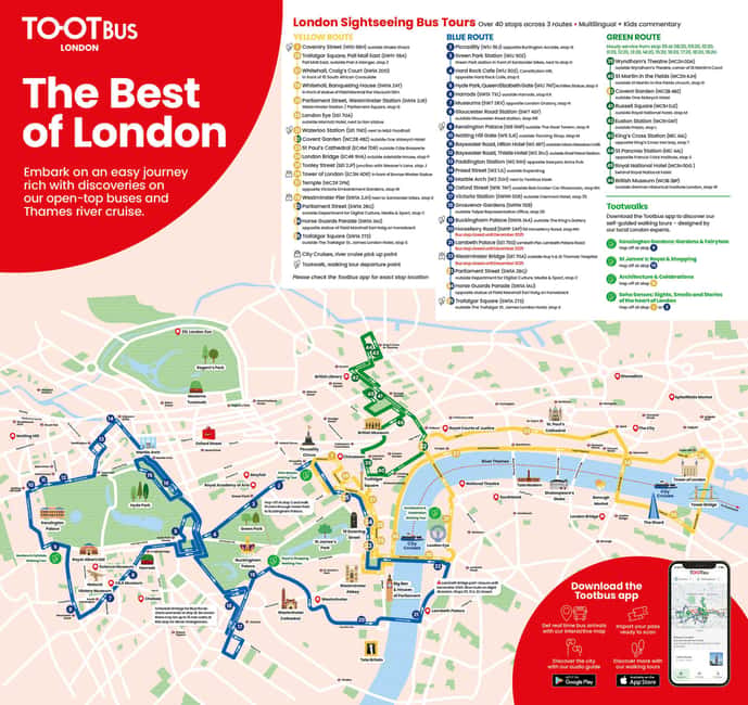 London: Tootbus Hop-on Hop-off with optional River Cruise - The app, audio, and family setup