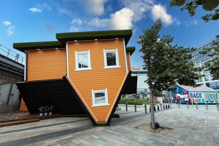 London: Upside Down House Westfield White City Entry Ticket - Finding the orange house at Westfield White City